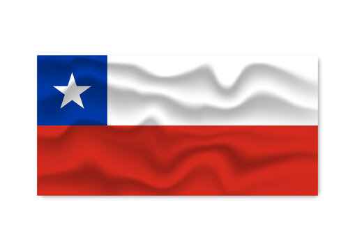 Flag of Chile with texture isolated on white background.