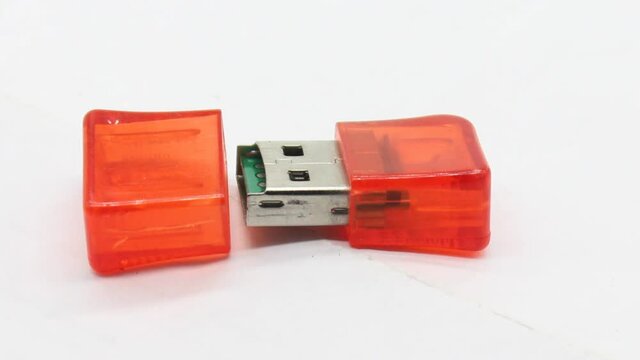 Pen drive on white background