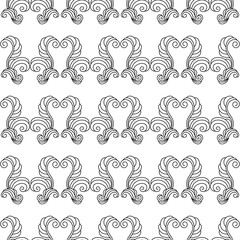 Abstract seamless hand-drawn vintage pattern with decorative elements. Retro stylish background. Vector Illustration of luxury