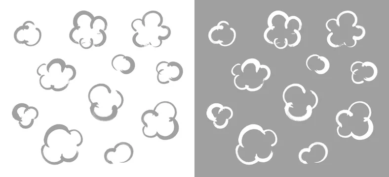 筆タッチのもくもく湯気 煙のベクターイラストセット Stock ベクター Adobe Stock