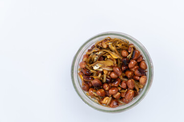 Top angle of Fried Asian Anchovies 