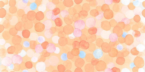 Seamless Circle Pattern. Blue Watercolour Stains 