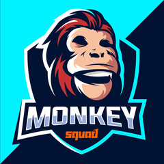 Monkey squad esport logo design 