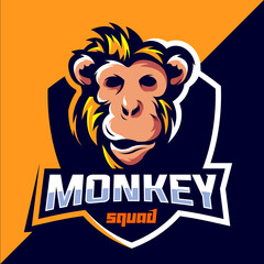 Monkey squad esport logo design 