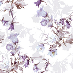 Seamless pattern of watercolor wildflowers.Picture on white and colored background.Print for textile products.Textile design.