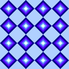 Fototapeta premium Seamless pattern with bright geometric blue squares pattern. Use for packaging, fabric, wallpaper, napkins, web design, advertising. Vector.