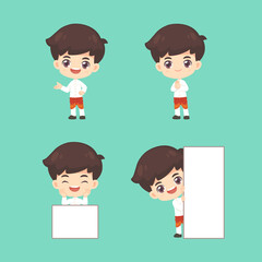 Collection of Cute Boy in Thai traditional costume