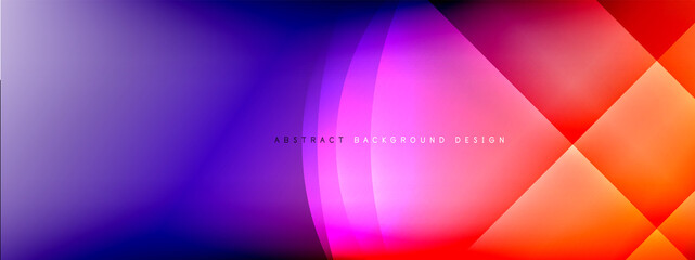 Fototapeta premium Vector abstract background - circle and cross on fluid gradient with shadows and light effects. Techno or business shiny design templates for text