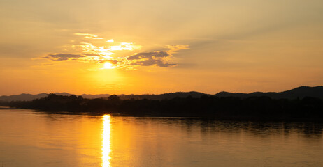 Sunset on the Mekong river