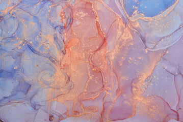 Fototapeta premium Fluid Art . Abstract colorful background, wallpaper. Mixing acrylic paints. Modern art. Marble texture. Alcohol ink colors translucent