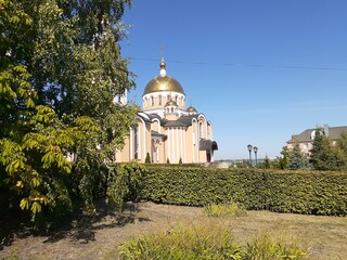 
park area in a monastery in Saratov, Russia