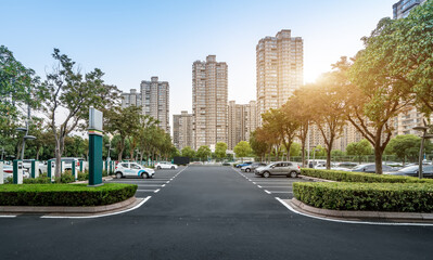Obraz premium Parking lot in public areas