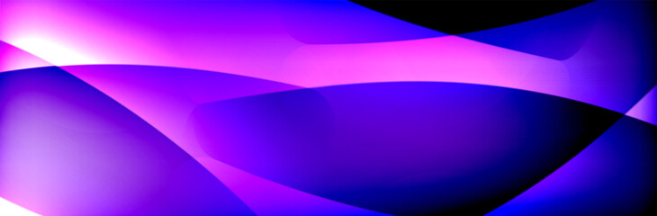 Fluid gradient neon color waves, vector abstract background