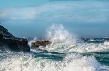 Fototapeta premium tempête sur Ibiza, playa Cala conta