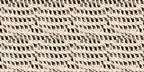 Brown Thread Pattern. Vintage Wool Pullover. 