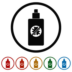 Spray, insect ring icon, color set