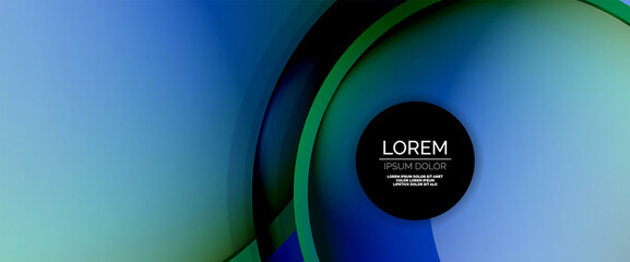 Circles and bubbles abstract background. Fluid liquid round shapes for web banner, app or poster