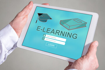 E-learning concept on a tablet