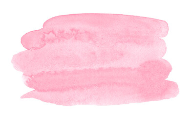 Fototapeta premium Pink Watercolor background with clear borders and spots. Watercolor brush stains. Frame with copy space for text.