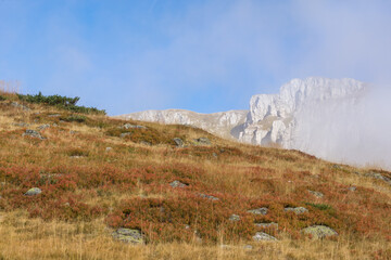 Mountain landscapes of beautiful grass, lakes, rocks and outdoors