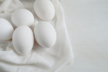 white eggs on a white table