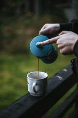 Coffee maker in the morning