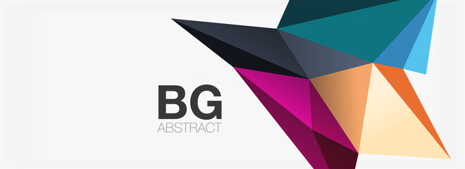3d mosaic abstract backgrounds, low poly shape geometric design