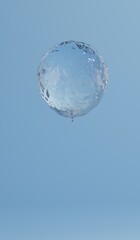 A balloon made out of water. A 3d render.