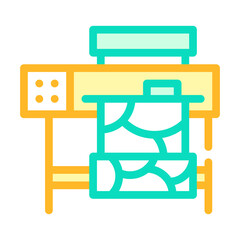 printer for printing on fabric color icon vector illustration
