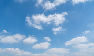 Naklejka na ściany i meble Blue sky and white clouds sky landscape