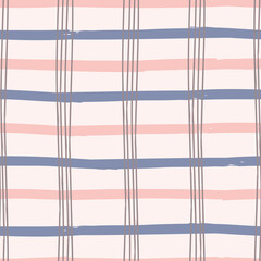 Textured gingham check overlapping stripe.Vector repeat pattern. Great for modern wallpaper, backgrounds, invitations, packaging design projects. Surface pattern design.