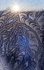 the frosty patterns on the windowr