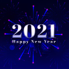 Happy new year 2021 with firework illustration
