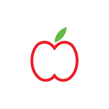 Red Apple logo design vector
