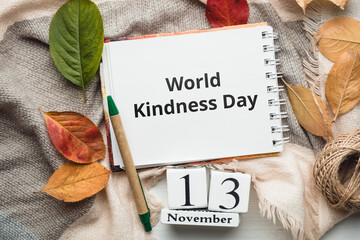 World Kindness Day of autumn month calendar November