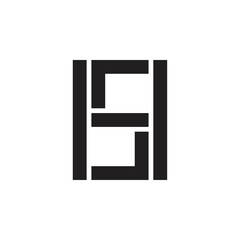 HS letter or ISI logo design vector