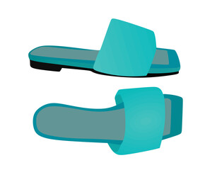 Blue woman sandal. vector illustration