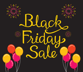 Lettering Of Black Friday Sale, Decorating With Balloon