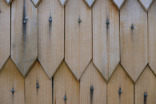  Texture wooden shingles wall. Wooden shingle also known as gont in Ukraine. 