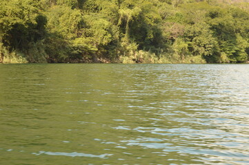 Sailing on the river through the stunning Sumidero Canyon in Chiapas, Mexico