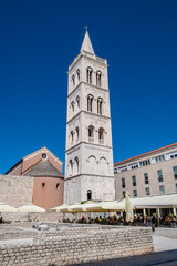 Fototapeta premium Historic center of the Croatian town of Zadar at the Mediterranean Sea, Europe.