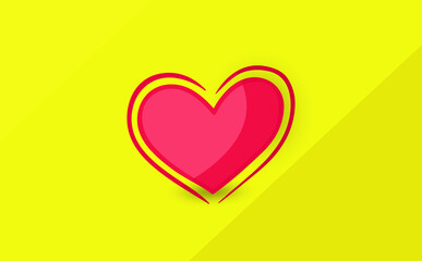 Hand drawn grungy heart. Red beloved hearts for date invitation, drawing valentines or sweetheart flirt gift cards. Heart in love painted by grunge brush for Valentine's Day card