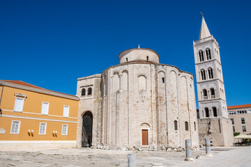 Fototapeta na wymiar Historic center of the Croatian town of Zadar at the Mediterranean Sea, Europe.