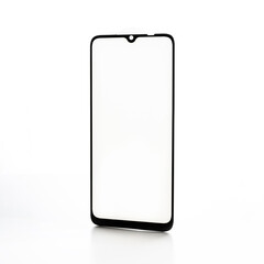 protective glass for a smartphone on a white background