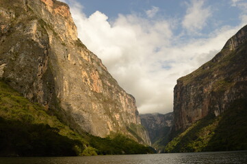 The steep and beautiful Sumidero Canyon in Chiapas, Mexico