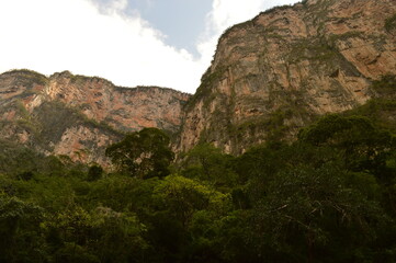 The steep and beautiful Sumidero Canyon in Chiapas, Mexico