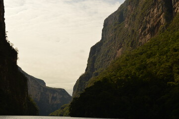 The steep and beautiful Sumidero Canyon in Chiapas, Mexico