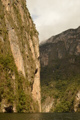 The steep and beautiful Sumidero Canyon in Chiapas, Mexico