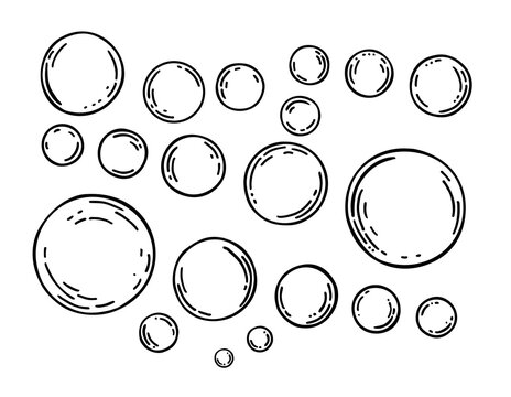 Artist tools sketch hand drawn bubbles Royalty Free Vector