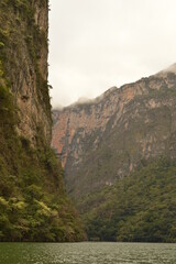 The steep and beautiful Sumidero Canyon in Chiapas, Mexico